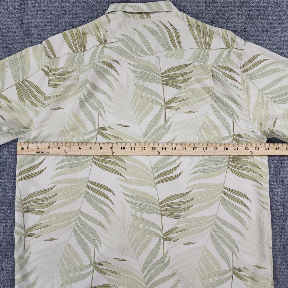 Tommy Bahama Shirt Mens Large Tan Tropical Silk Hawaiian Button Up Loop Collar - Picture 6 of 16